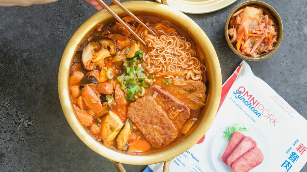 Vegan Budae Jjigae (Korean Army Base Stew)