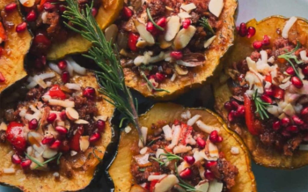 Beyond Burger Stuffed Acorn Squash